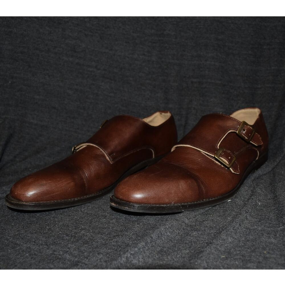 Gagliardi Men's EU 42 Double Monk Strap Dress Shoes Leather Sole